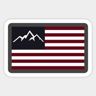 American Flag Mountain Sticker